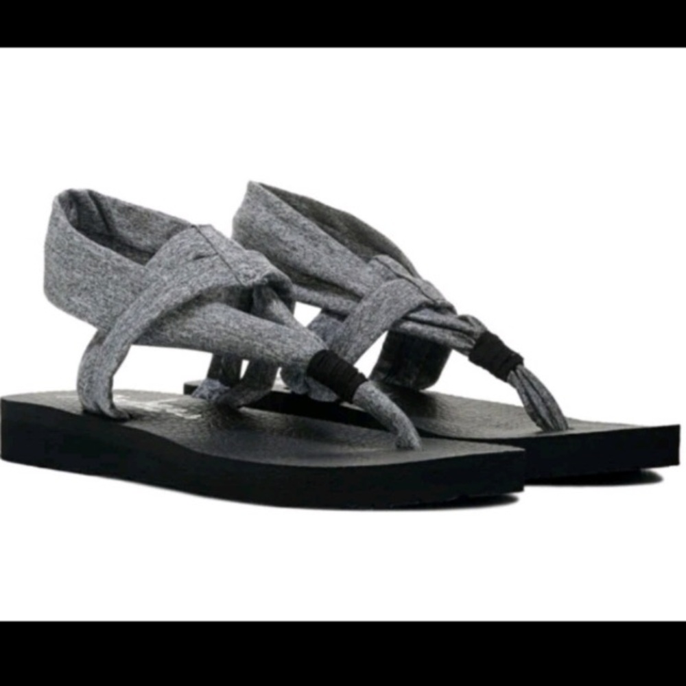 Sketchers Yoga Sling Ankle Strap Foam Sandals Shoes Gray Women’s Size 7